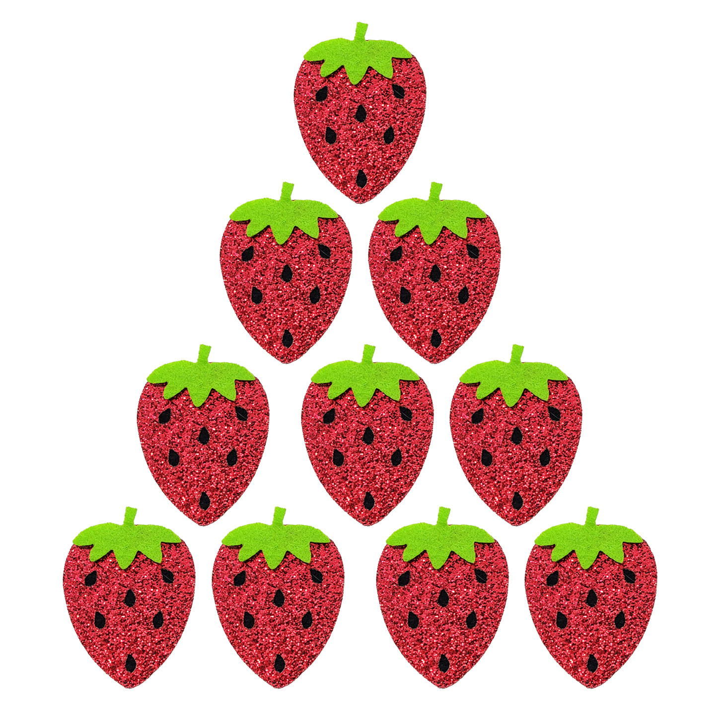 글리터 펠트소품 과일 딸기 (환경 구성 꾸미기 소품)