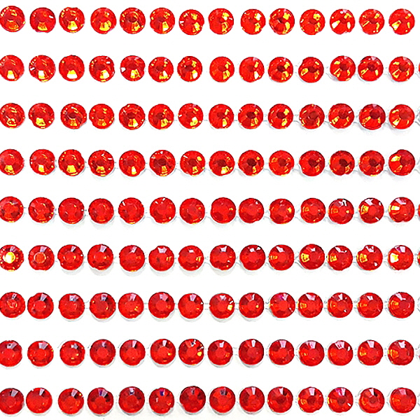 레드 빨강 원형 모양 비즈 큐빅 스티커 43번