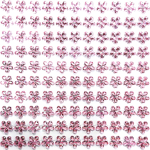 핑크 분홍 꽃모양 비즈 큐빅 스티커 47번