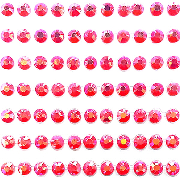 분홍색 원형 모양 크리스탈 비즈 큐빅 스티커 48번